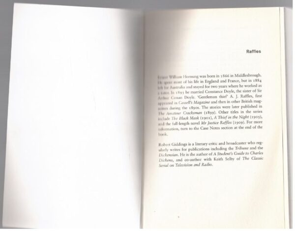 Raffles: The Amateur Cracksman – E. W. Hornung secondhand book