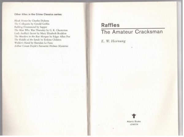 Raffles: The Amateur Cracksman – E. W. Hornung secondhand book