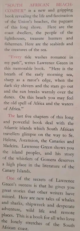 South African Beachcomber – Lawrence G Green secondhand book