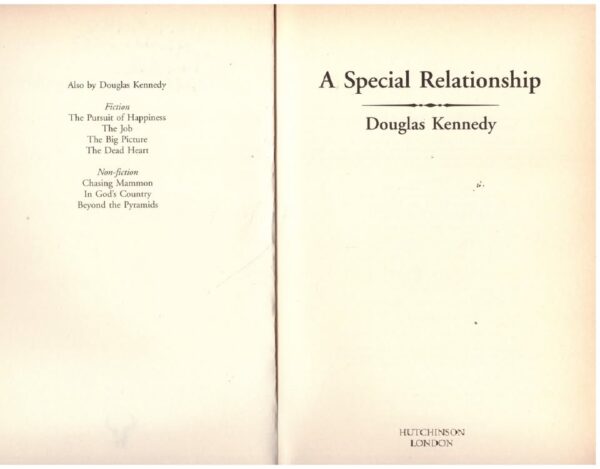A Special Relationship — Douglas Kennedy secondhand book