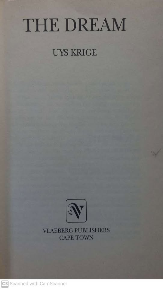 The Dream — Uys Krige secondhand book