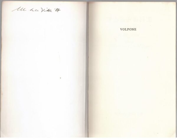 Volpone: Or, The Fox — Ben Jonson secondhand book