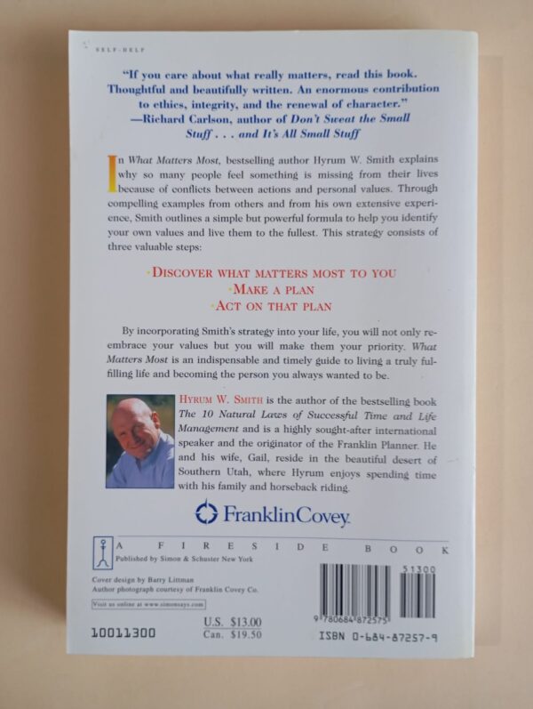 What Matters Most – Hurym W. Smith secondhand book