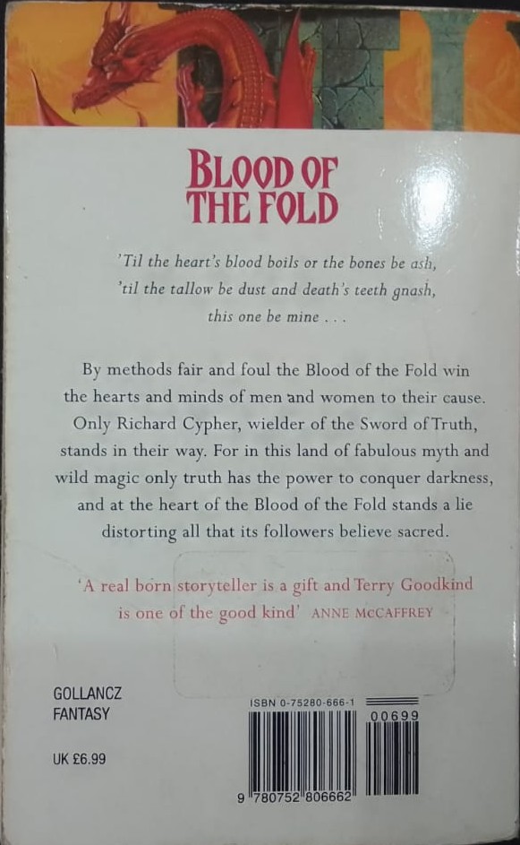 Blood Of The Fold – Terry Goodkind secondhand book