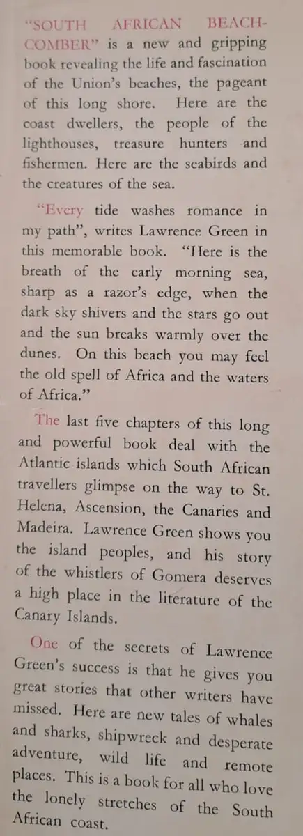 South African Beachcomber – Lawrence G Green secondhand book