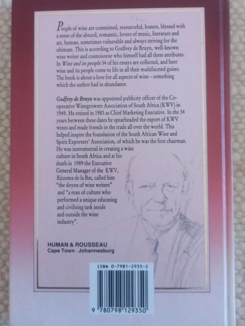Wine And Its People: A Selection Of Essays – Godfrey De Bruyn secondhand book