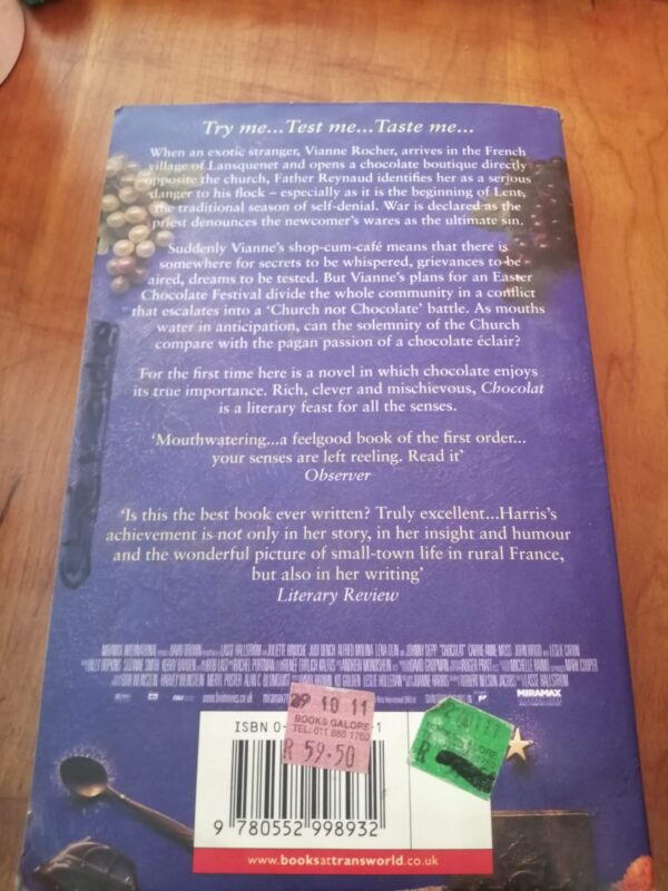 Chocolat – Joanne Harris secondhand book