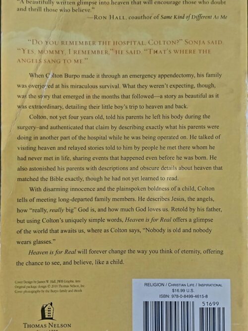 Heaven Is For Real – Todd Burpo, Lynn Vincent secondhand book