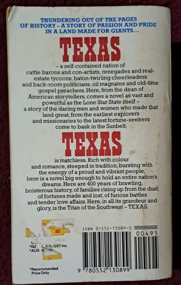 Texas – James Michener secondhand book