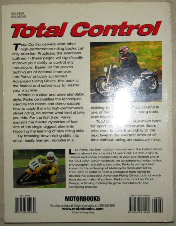 Total Control: High Performance Street Riding Techniques – Lee Parks secondhand book