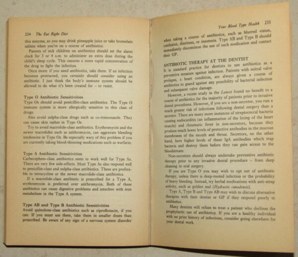 The Eat Right Diet – Peter D’Adamo Et Al secondhand book