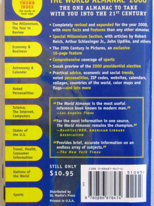 The World Almanac And Book Of Facts 2000: Millenium Collector’s Edition – Robert Famighetti secondhand book