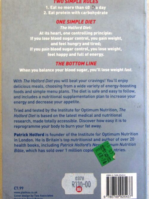 The Holford Diet – Patrick Holford secondhand book