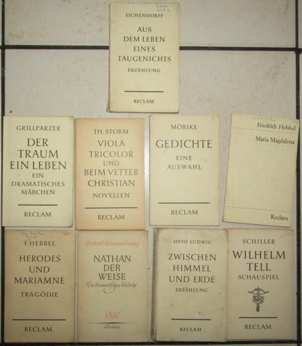 9 Reclam Novella’s Classics – Various Authors (German) secondhand book
