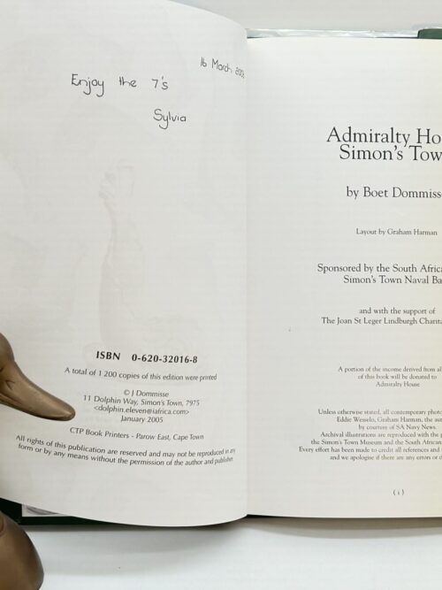 Admiralty House, Simon’s Town – Boet Dommisse secondhand book