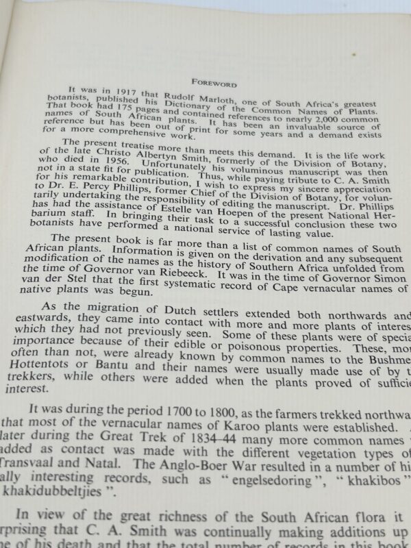 Common Names Of South African Plants – C.A. Smith secondhand book