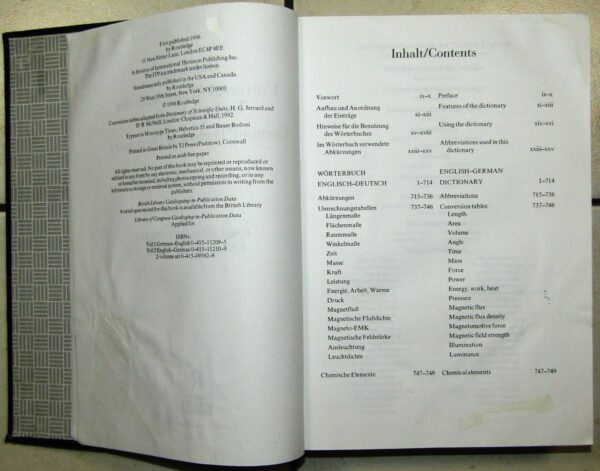 Routledge German Technical Dictionary: English-German secondhand book