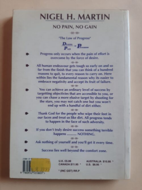 No Pain No Gain – Nigel H. Martin secondhand book