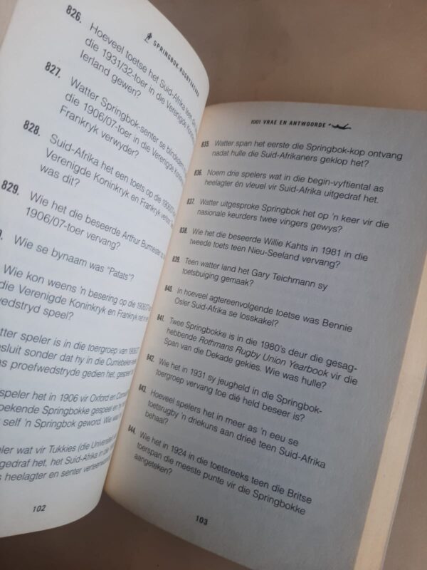 Springbok-Rugbyvasvra: 1001 Vrae En Antwoorde – Pierre Francois Massyn secondhand book