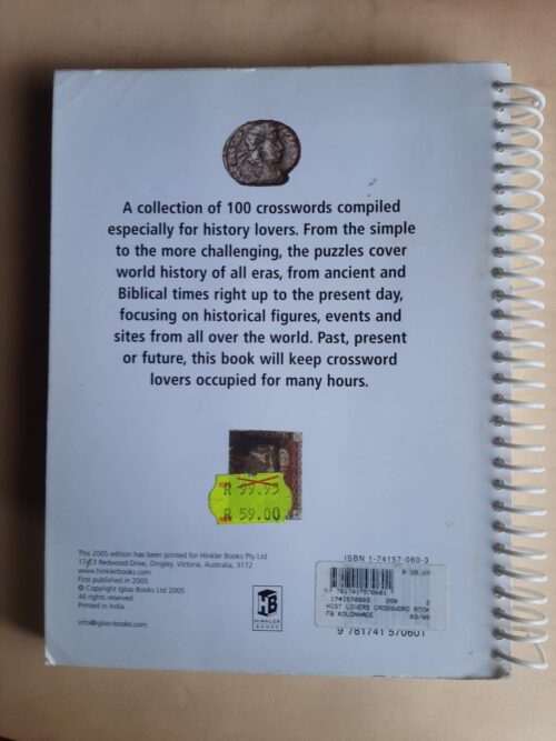 The History Lovers Crossword Book – Michael Curl secondhand book