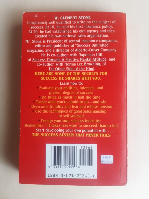 The Success System That Never Fails – W. Clement Stone secondhand book