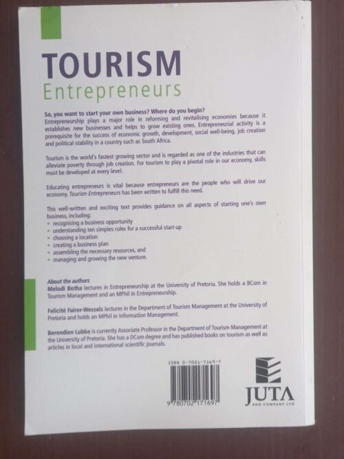 Tourism Entrepreneurs — Melodi Botha Et Al secondhand book