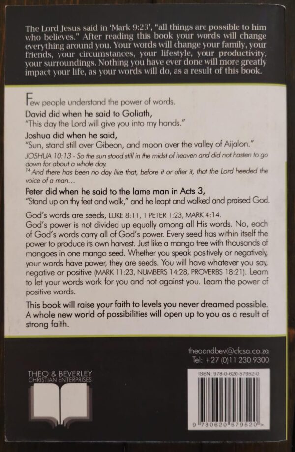 The Power Of Positive Words – Dr Theo Wolmarans secondhand book