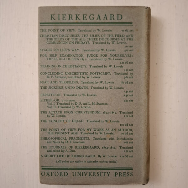Fear And Trembling – Søren Kierkegaard, Robert Payne secondhand book