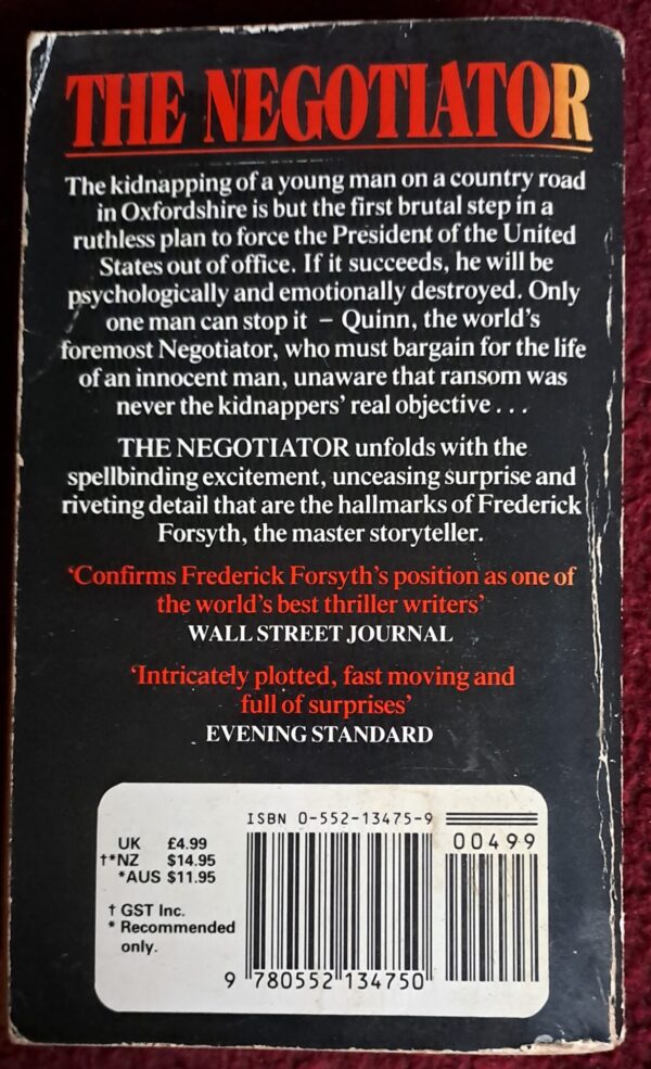 The Negotiator – Frederick Forsyth secondhand book