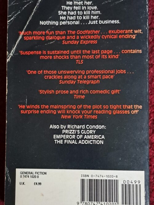 Prizzi’s Honour – Richard Condon secondhand book