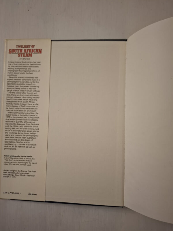 Twilight Of South African Steam – A.E. Durrant secondhand book