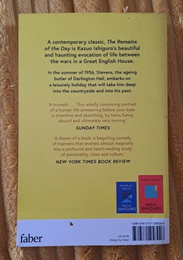 20250909_152059 The Remains Of The Day – Kazuo Ishiguru secondhand book