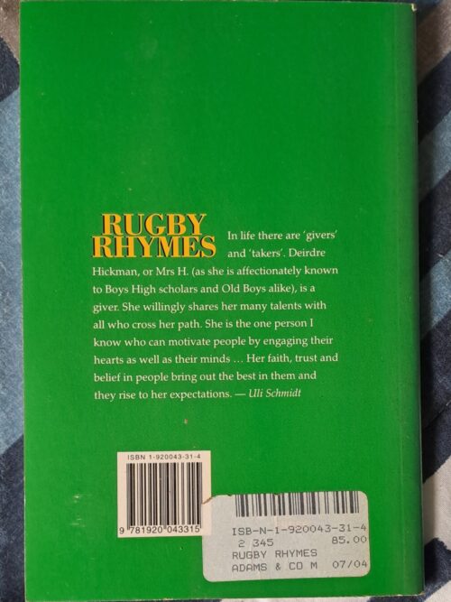 Rugby Rhymes – Deirdre Hickman secondhand book