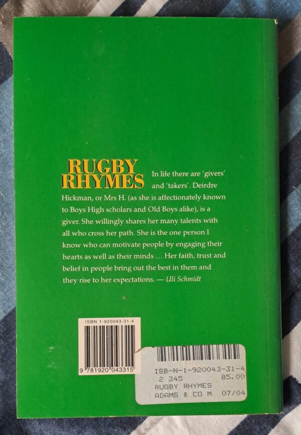 Rugby Rhymes – Deirdre Hickman secondhand book