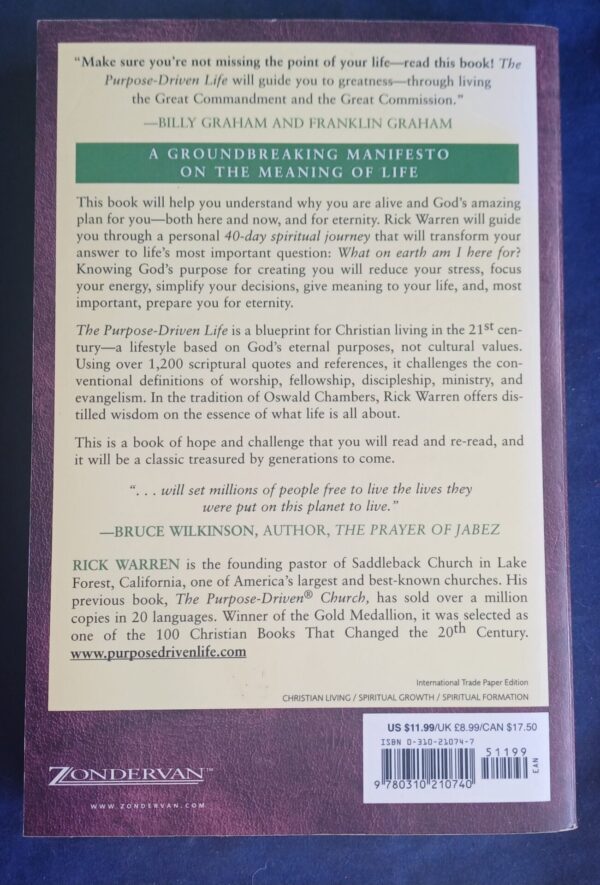 The Purpose Driven Life – Rick Warren secondhand book