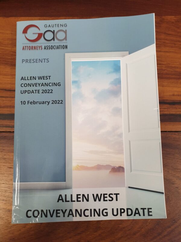 Allen West Conveyancing Update: 10 feb 2022 secondhand book