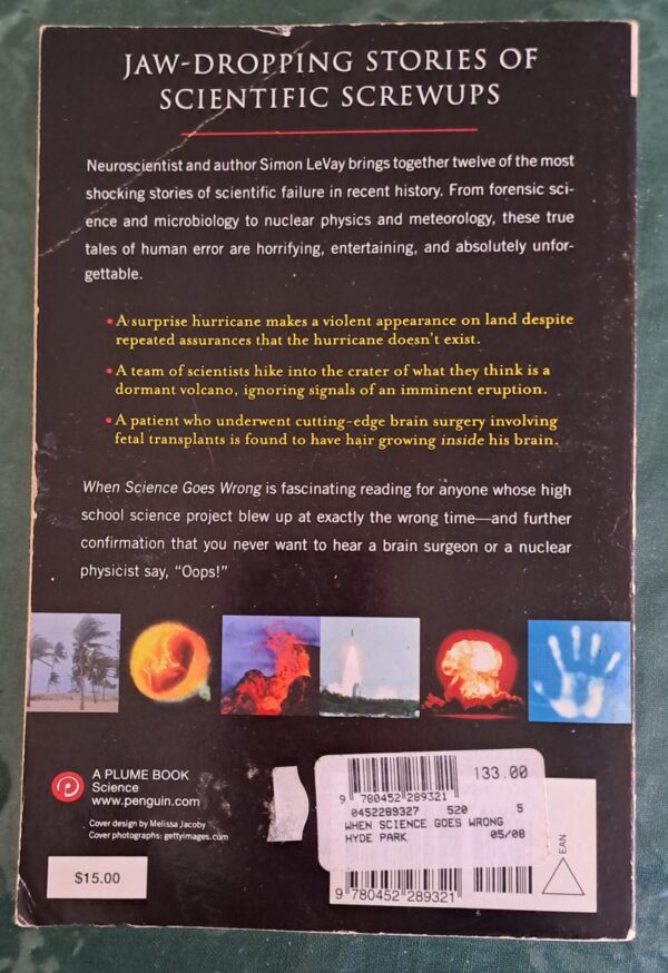 When Science Goes Wrong – Simon LeVay secondhand book