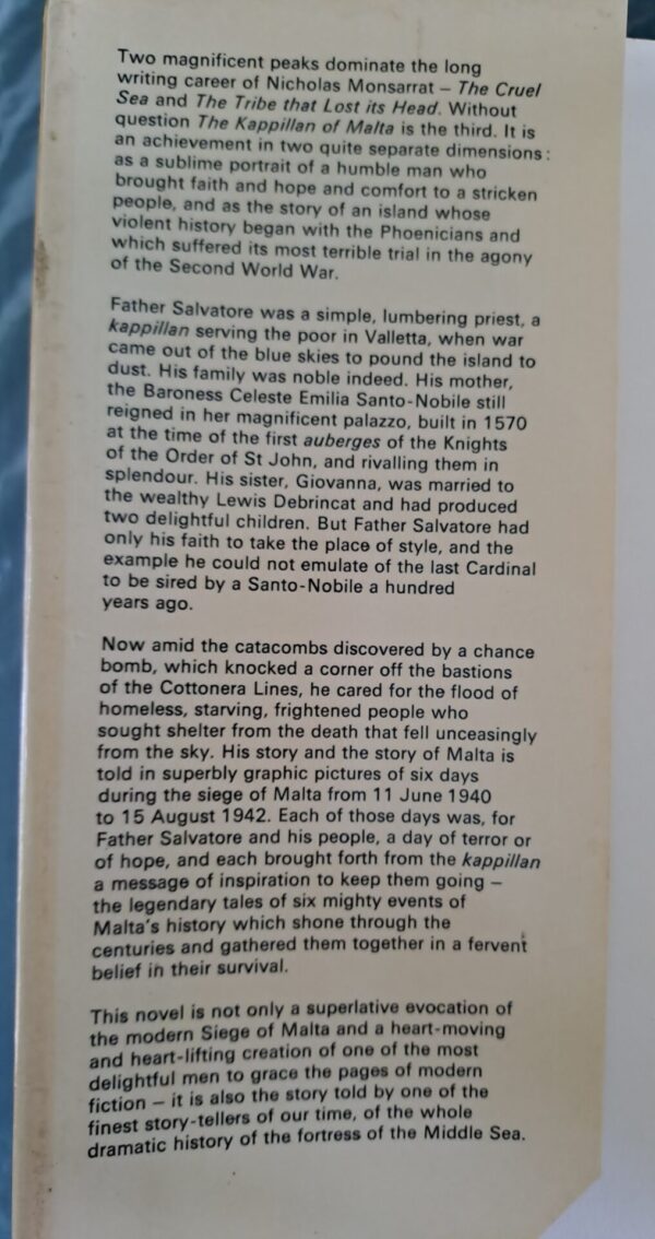 The Kappillan Of Malta – Nicholas Monsarrat secondhand book