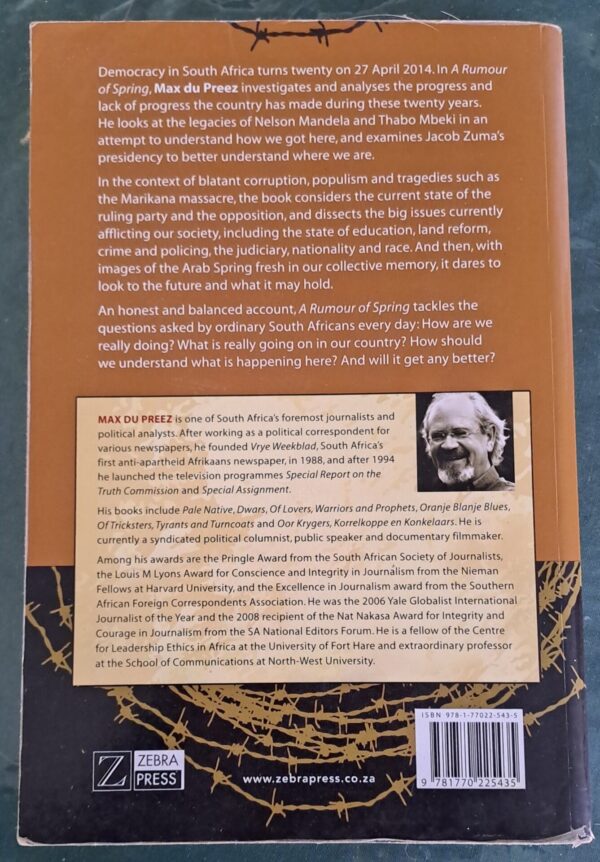 A Rumour Of Spring – Max Du Preez secondhand book