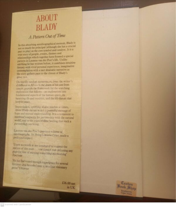 About Blady: A Pattern Out Of Time ~ Laurens Van Der Post secondhand book