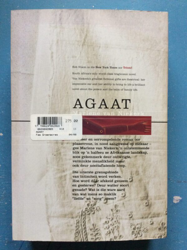 Agaat - Back Cover Agaat – Marlene Van Niekerk secondhand book