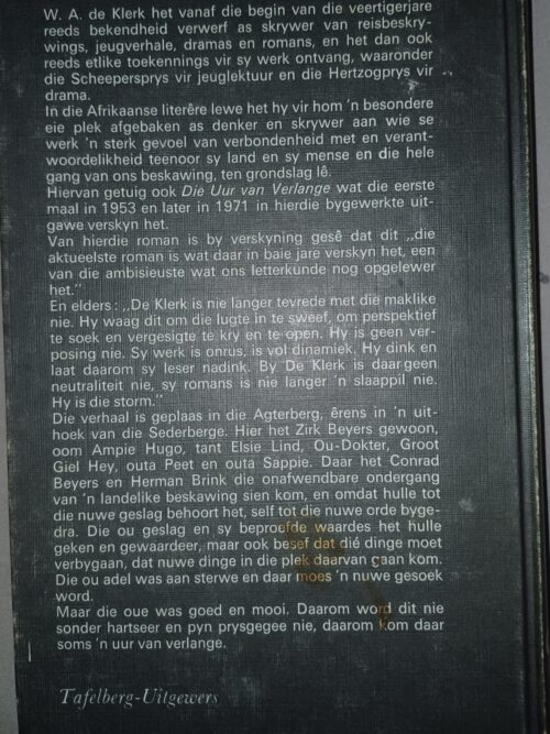 Die Uur Van Verlange – W.A. De Klerk secondhand book