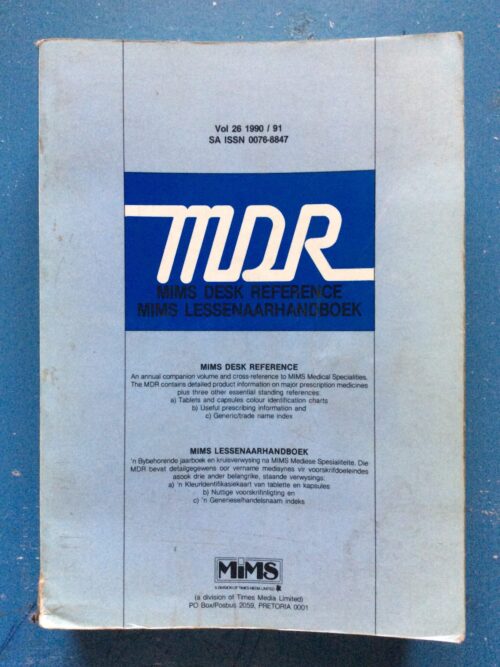 MDR MIMS Desk Reference Medical (Vol. 26) – Deo Botha secondhand book