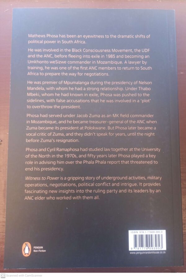 Witness To Power: A Political Memoir – Mathews Phosa secondhand book