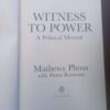 Witness To Power: A Political Memoir – Mathews Phosa secondhand book