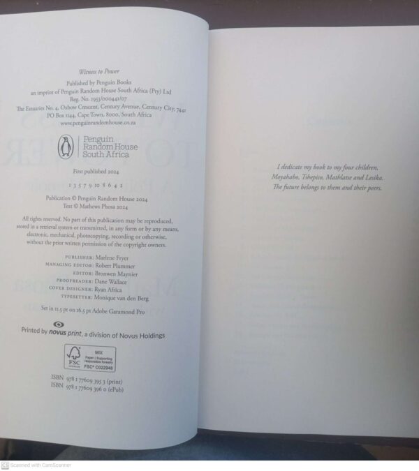 Witness To Power: A Political Memoir – Mathews Phosa secondhand book