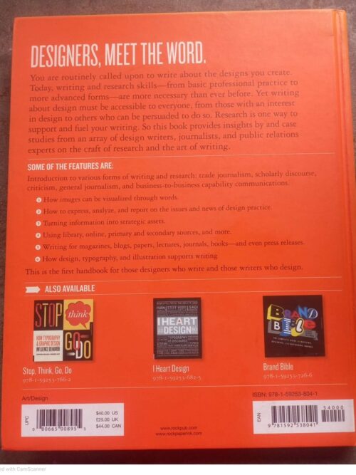 Writing And Research For Graphic Designers: A Designer’s Manual – Steven Heller secondhand book