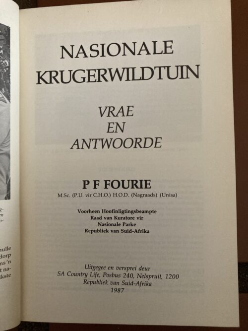 Nasionale Krugerwildtuin: Vrae En Antwoorde – PF Fourie secondhand book