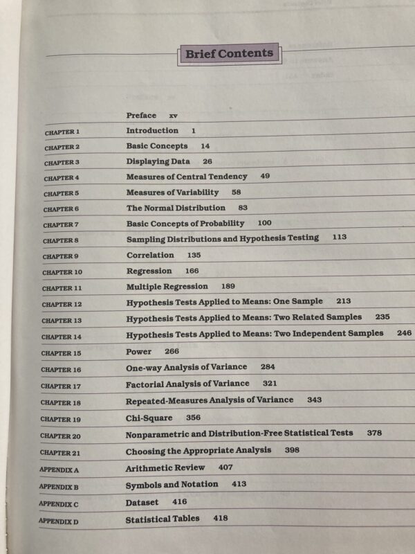 Fundamental Statistics For The Behavioral Sciences – David C Howell secondhand book