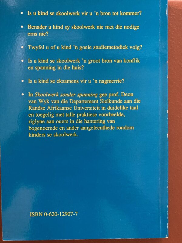 Skoolwerk Sonder Spanning – Deon Van Wyk secondhand book